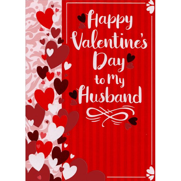 Valentine Greeting For Husband Designer Greetings Hearts And Vertical Stripes: Husband Valentine's Day Card  - Walmart.com