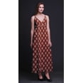 thumbnail image 4 of Bimba Robe Longue Maxi à Col en V Imprimée d'Été pour Femmes, Tenue de Villégiature de Vacances - Petit, 4 of 6