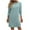 Green, variant on Diufon Womens Knit Cotton Dress Solid Color Mini Dress Round Neck Long Sleeve Dress with Pockets