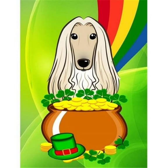 Afghan Hound St. Patricks Day Flag Garden