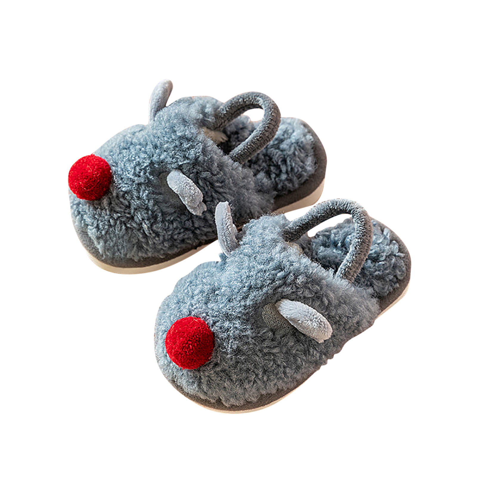 Kids Winter Warm Slippers Cartoon Cosplay Plush Stuffed Indoor Home Shoes Adults