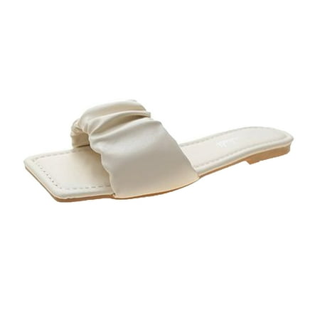 

TANGON Womens Flat Shoes Open Toe New Summer Products Solid Color Sandals