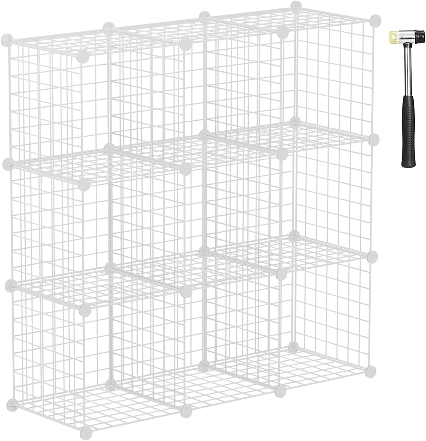 GUAIPOU Wire Cube Storage Organizer, 12Cube Metal Grids Storage Shelf