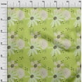 thumbnail image 2 of oneOone Cotton Poplin Twill Lime Fabric Flower & Leaves Watercolor Sewing Material Print Fabric By The Yard 56 Inch Wide, 2 of 4
