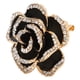 thumbnail image 5 of Broches de flores para mujer, broche de flores con diamantes de imitación, broche de flores de boda, broche de flores negro, compacto y ligero, 5 of 8