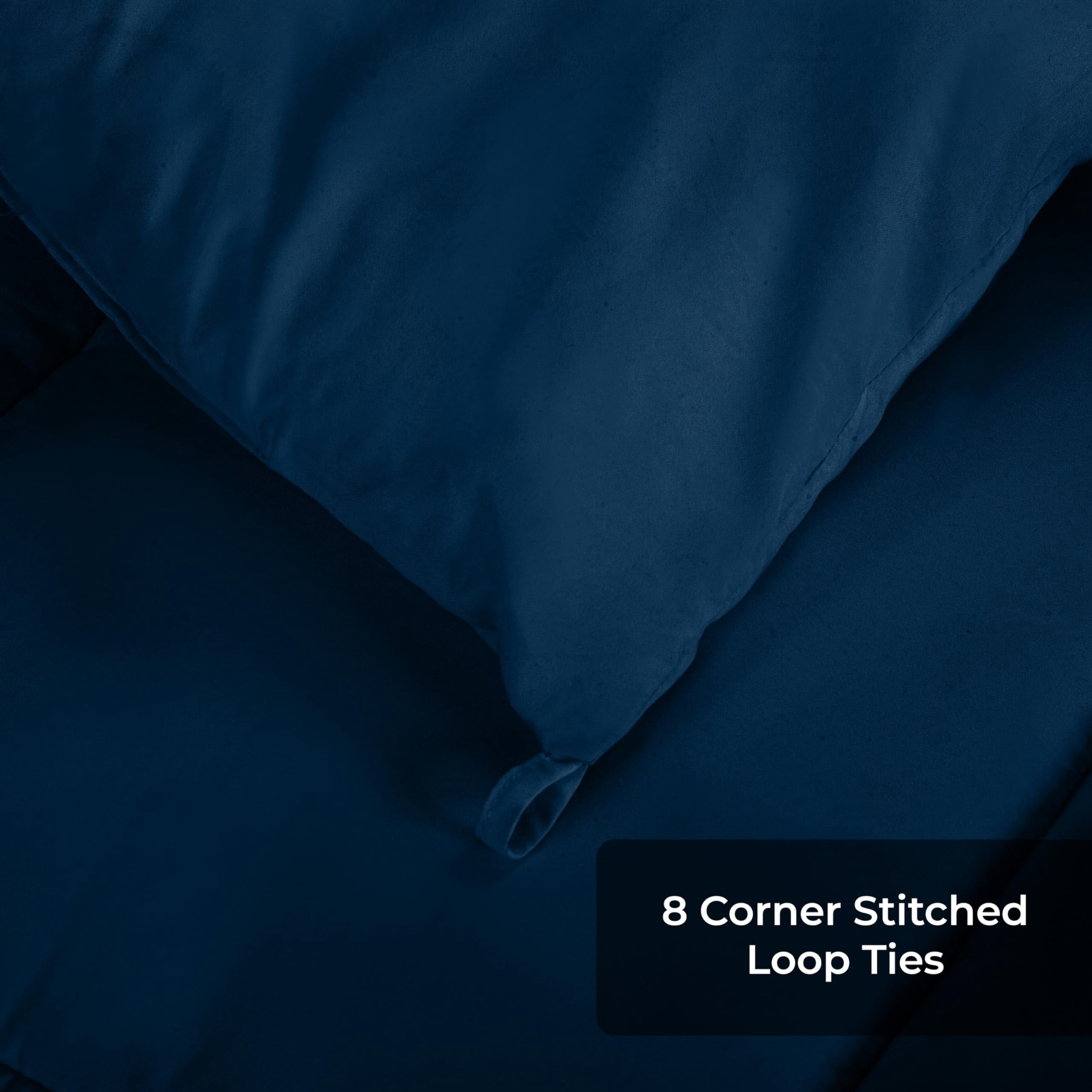 ROYALE California King Comforter - All Season Down Alternative Bedding Comforters- Lightweight Quilted Comforter with Corner Tabs- Soft Luxury Hotel Comforters- Box Stitch Duvet Insert (KingCal Navy)