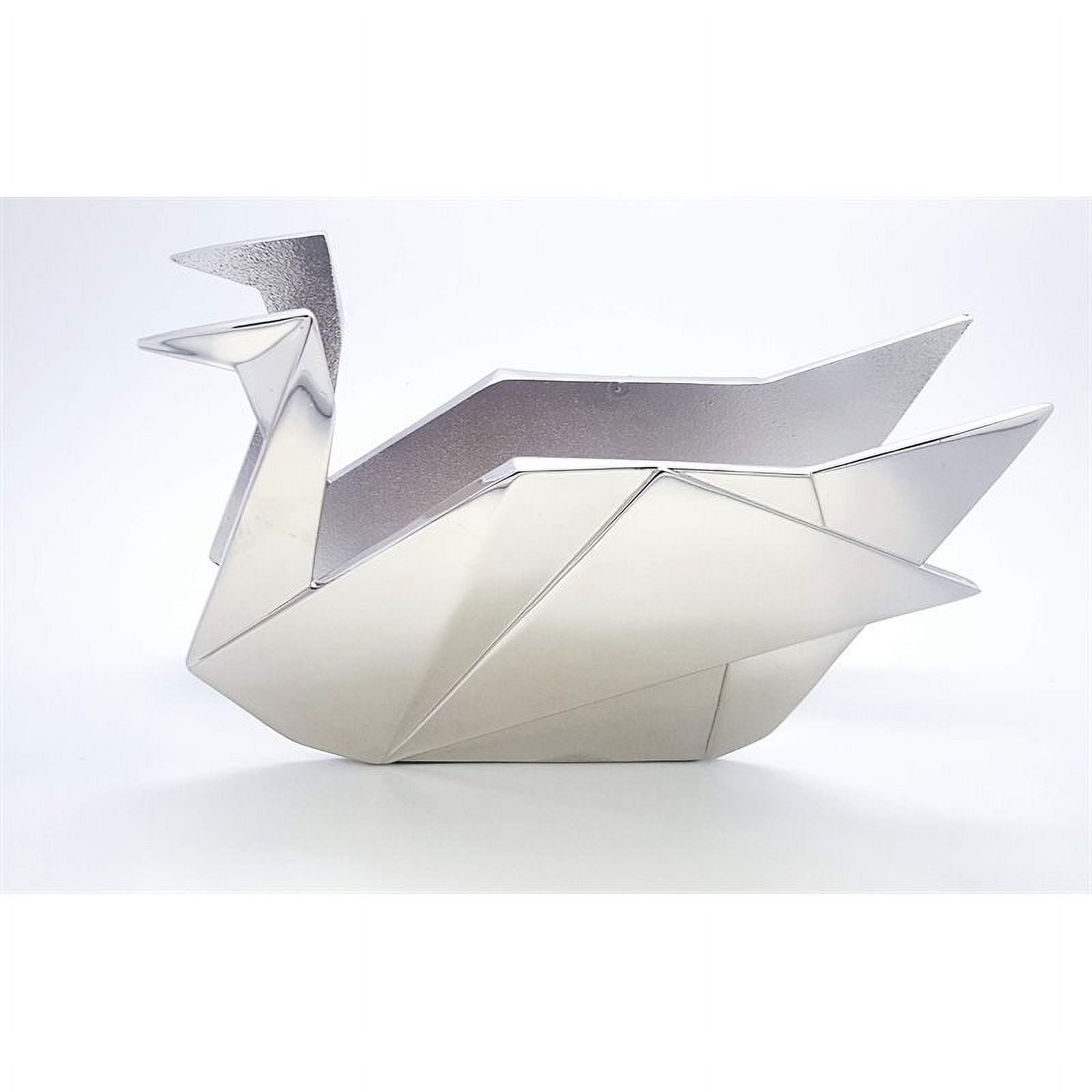 2点セットORIGAMI- mini sankaku 白+銀 Jiallo Origami Modern Stainless Steel Napkin Holder in Silver