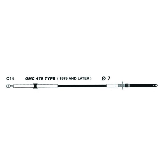 Uflex  C14X11; Cable Thottle Shift 11Ft Si Fits Johnson Evinrude 1979 and newer