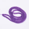 thumbnail image 2 of 20 Strand Transparent Glass Bead Strands Frosted Round Purple 4mm Hole: 1.1~1.6mm 200pcs/strand 31.4 inch, 2 of 3