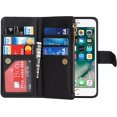 thumbnail image 5 of iPhone SE 2022/SE 2020/iPhone 8/iPhone 7 Phone Case Wallet for Women Men with Card Holder,iPhone SE 2022 Crossbody Case with Strap Shoulder Lanyard,Zipper Pocket PU Leather Cases,4.7" Black, 5 of 18