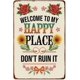 thumbnail image 3 of Bienvenido a mi lugar feliz: cartel metálico decorativo para la pared, ideal para sala de estar, cocina, casa de campo, dormitorio o baño., 3 of 6