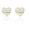 thumbnail image 6 of AVORA 10K Yellow Gold Simulated Diamond CZ Heart Stud Earrings, 6 of 6