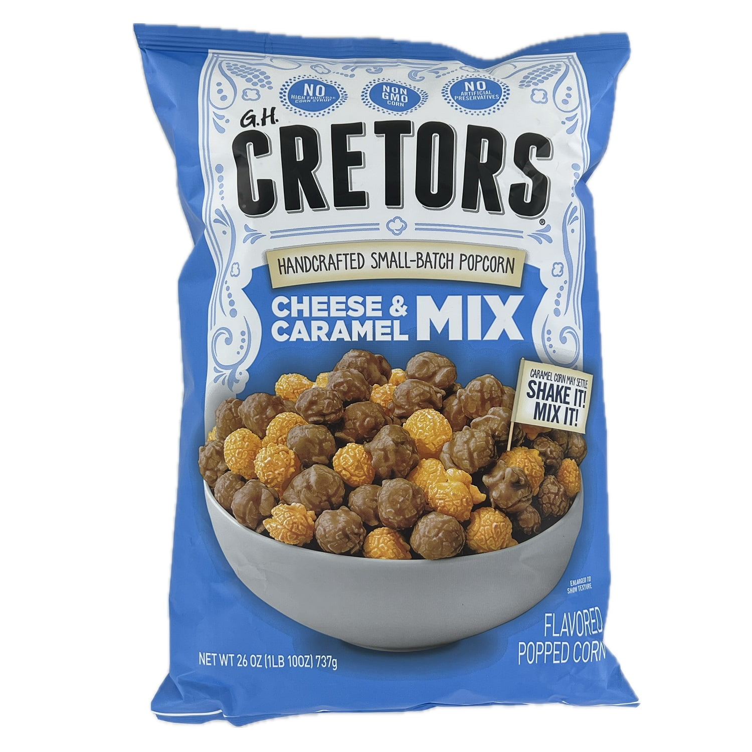 G. H. Cretors Handcrafted Small-Batch Popcorn, Cheese & Caramel Mix (26 Ounce)