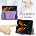 thumbnail image 4 of Wallet Case for Samsung Galaxy Z Fold 4 5G, 3D Butterfly Flower PU Leather with Credit Card Slots Holder Magnetic Closure Folio Phone Cover for Samsung Galaxy Z Fold 4 5G Rhinestone Purple, 4 of 14