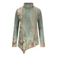 thumbnail image 5 of DPTALR Femmes Tempérament Couleur Unie à Manches Longues Col Rond T-shirt à Manches Longues Irrégulier, 5 of 5
