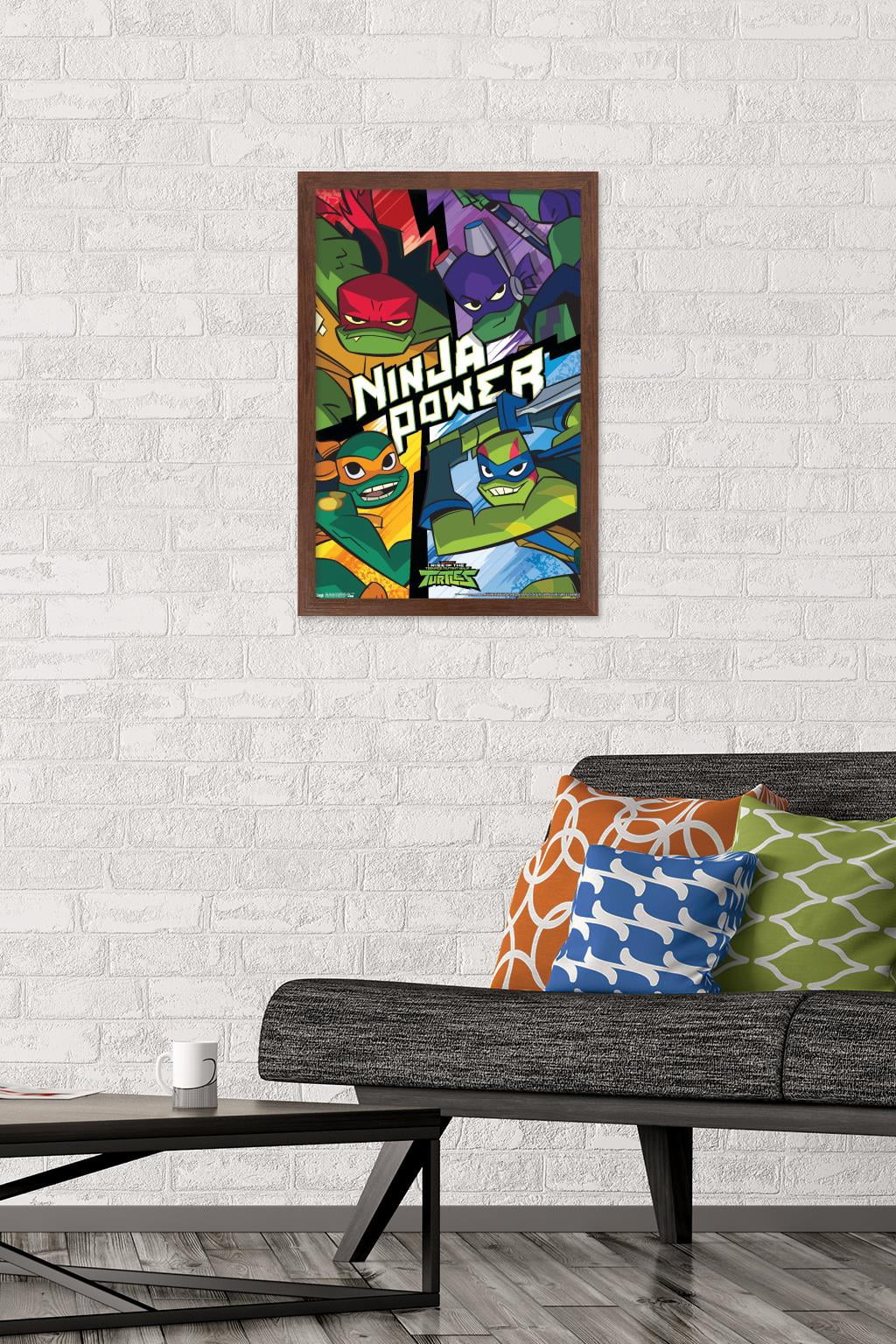 Nickelodeon Rise of The Teenage Mutant Ninja Turtles - Turtles Wall Poster, 14.725" x 22.375", Framed