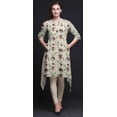 thumbnail image 5 of Bimba White Leaves & Faith Rose Floral Women Kurtas Ethnic Printed Asymmetric Summer Wear Tops For Women XX-Large, 5 of 6