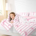 thumbnail image 5 of Meiyoeat Pink Initial H Print Full Size Bedding Sets 7 Pieces, Kawaii Bow Stripes Flowers Full Size Bed in a Bag,Pink Reversible, 5 of 6