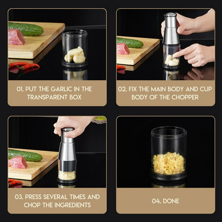 Manual Pressing Multi-function Onion And Garlic Crusher And Food Cutte