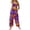 #15Dark Purple, variant on Women's Halloween Witch Book Pumpkin Bat Print Adjustable Strap Bib Overalls Wide Leg Jumpsuit With Pockets Brown 2XL