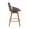 thumbnail image 4 of Pemberly Row 26" Wood/Faux Leather Swivel Counter Stool in Gray/Walnut, 4 of 6