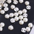 thumbnail image 3 of Sewing Pearl Beads Rhinestones Sew On Pearl Rhinestones with Silver Claw Flatback Half Round Pearl for Craft Garment (Silver Claw, 10mm), 3 of 5