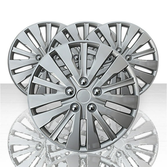 Set of 4 16" 15 Spoke Wheel Covers - Silver