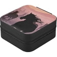 thumbnail image 3 of GZHJMY Horse Leather Jewelry Box,Portable Mini Jewelry Case Traveling Jewelry Organizer for Rings Necklaces Bracelets Earrings, 3 of 7