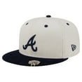 thumbnail image 3 of Men's New Era Cream/Navy Atlanta Braves Two-Tone Corduroy 59FIFTY Fitted Hat, 3 of 6