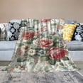 thumbnail image 2 of JRXY Flannel Fleece Blanket - Brown Highland Cow, Pink Watercolor Flowers Print - Anti-Pilling, Soft & Cozy - Multiple Sizes Available White, 2 of 6