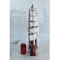 thumbnail image 2 of Red Wooden Sailboat Model with Cloth Sails and Details 33" x 6" x 24"H, 2 of 12