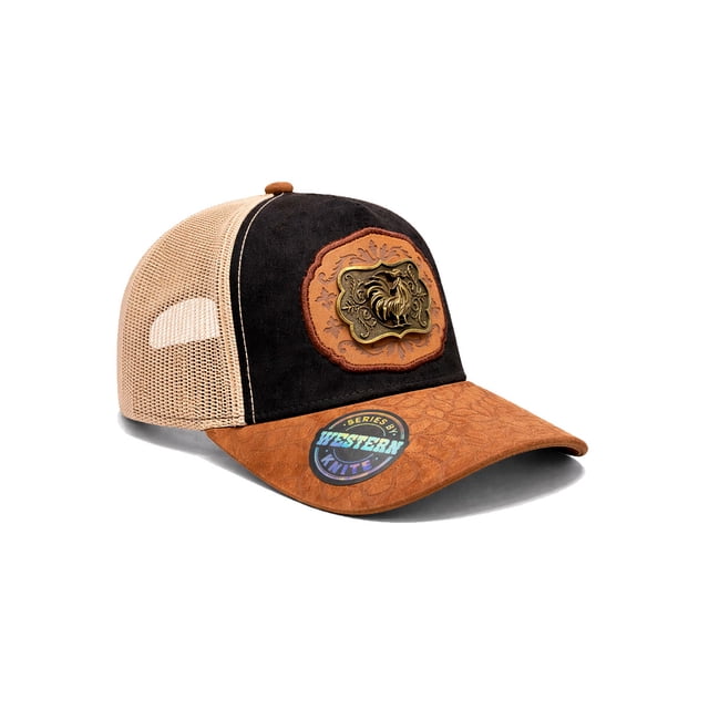 Knite Gorra Trucker Vaquera Midnight Rooster Estilo Western con Herraje
