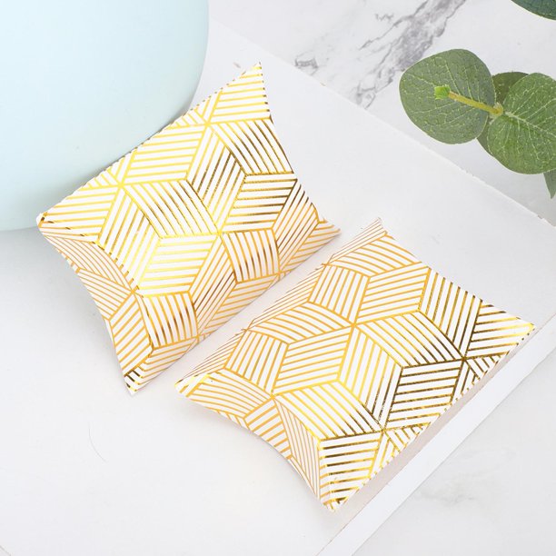 Artículos Pequeños Paquete Caja de Caramelo de Almohada, Caja de Dulces de Papel de Almacenamiento Multifuncional, 50 piezas para Fiesta de Bodas
