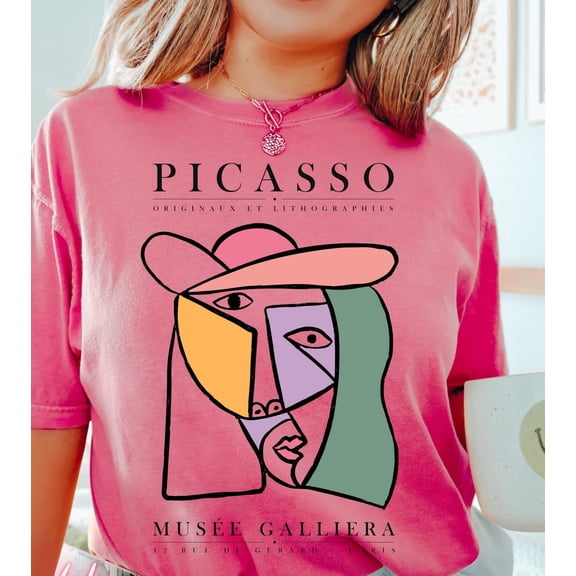 Women's Shirts Trendy Gifts For Her Picasso Shirts For Women Trendy Vintage Tee Modern Art Graphic t shirt Picasso Art Print Tee