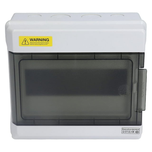 HUGFEGWE Distribution Protection Box, 8.66 x 7.87 x 3.94in Switching Power Supply ABS IP66 Waterproof Transparent Cover Distribution Junction Box for Indoor Wall Circuit Breaker(9 Way) UA824-20826