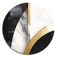 thumbnail image 2 of Designart "Artistic Marble Compositions" Abstract Marble Metal Round Art Living Room, 2 of 5