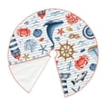 thumbnail image 3 of Bingfone Christmas Tree Skirt Mat Christmas Decoration Interior 30"-Watercolor Nautical, 3 of 8