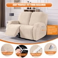 thumbnail image 6 of KINCAM Loveseat Recliner Cover 2-Pieces,Stretch Reclining Couch Cover with Pockets Daily Furniture Protection,Light Beige, 6 of 8