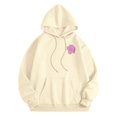 thumbnail image 6 of CONFREE Hoodies For Women Floral Prints Hoodies For Women Trendy Long Sleeve Casual Pullover Sweatshirts With Pockets Comfy Winter Clothes, 6 of 7