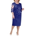 thumbnail image 2 of Robe Midi en Dentelle à Manches Courtes pour Femmes Grande Taille Robe de Cocktail Soirée, 2 of 5