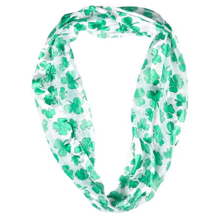 Infinity 15 Light - St. Patricks Infinity Scarf Infinity Scarf, White Green, One Size