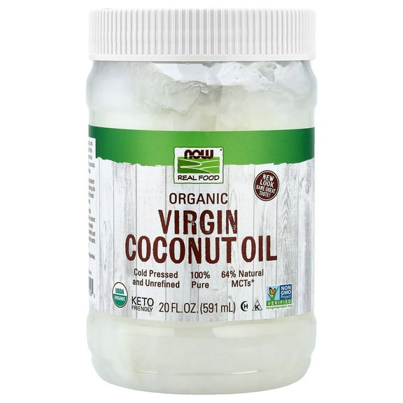 NOW Foods Real Food Certified Organic Virgin Coconut Oil 20 fl oz - Vegan