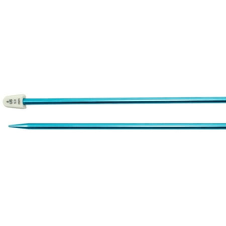Silvalume Single Point Knitting Needles, 14", Size 8, Turquoise
