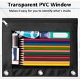 thumbnail image 6 of 2Pcs Pencil Pouch for 3 Ring Binder, Binder Pencil Case with Smooth Zipper, Clear Window Pencil Case for Binder, Big Capacity 3 Ring Binder Pencil Bag with 3 Reinforced Grommets, 6 of 7