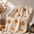thumbnail image 3 of Fall Pumpkin Throw Blanket, Tufted 3D Sherpa Cozy Throw for Couch Bed Sofa, Ultra Soft Warm Autumn Harvest Decor & Thanksgiving Gift, 3 of 10