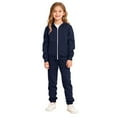 thumbnail image 3 of SGMVNU Boys 2 Pieces Sweatsuits Active Zipper Long Sleeve Hoodie Sweatshirt and Sweatpants Kid Athletic Tracksuit Clothing Set, Size 4-5 Years, Navy, 3 of 9