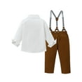 thumbnail image 5 of CARETOO Boy Clothes Suits 3Pcs Set Formal Shirt Bowtie Suspender Pants Big Kid Cotton Outfits 6-10T, 5 of 17