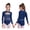 Navy Blue, variant on Girls Glitter Rhythmic Gymnastics Long Sleeve Ballet Dance Leotard with Back Zipper Ballroom Dancewear Black 16