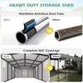 thumbnail image 5 of Mellcom 20'x20' Metal Carport, Large Heavy Duty Double Car port Garage Shed with Double Doors and Side Entry for Cars & Trucks, Gray, 5 of 10