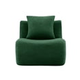 thumbnail image 2 of LiviNest Armless Modular Sofa No Assembly Required, Green Teddy Fabric Single Seat Couch with Pillow for Small Apartment Living Room, 2 of 6